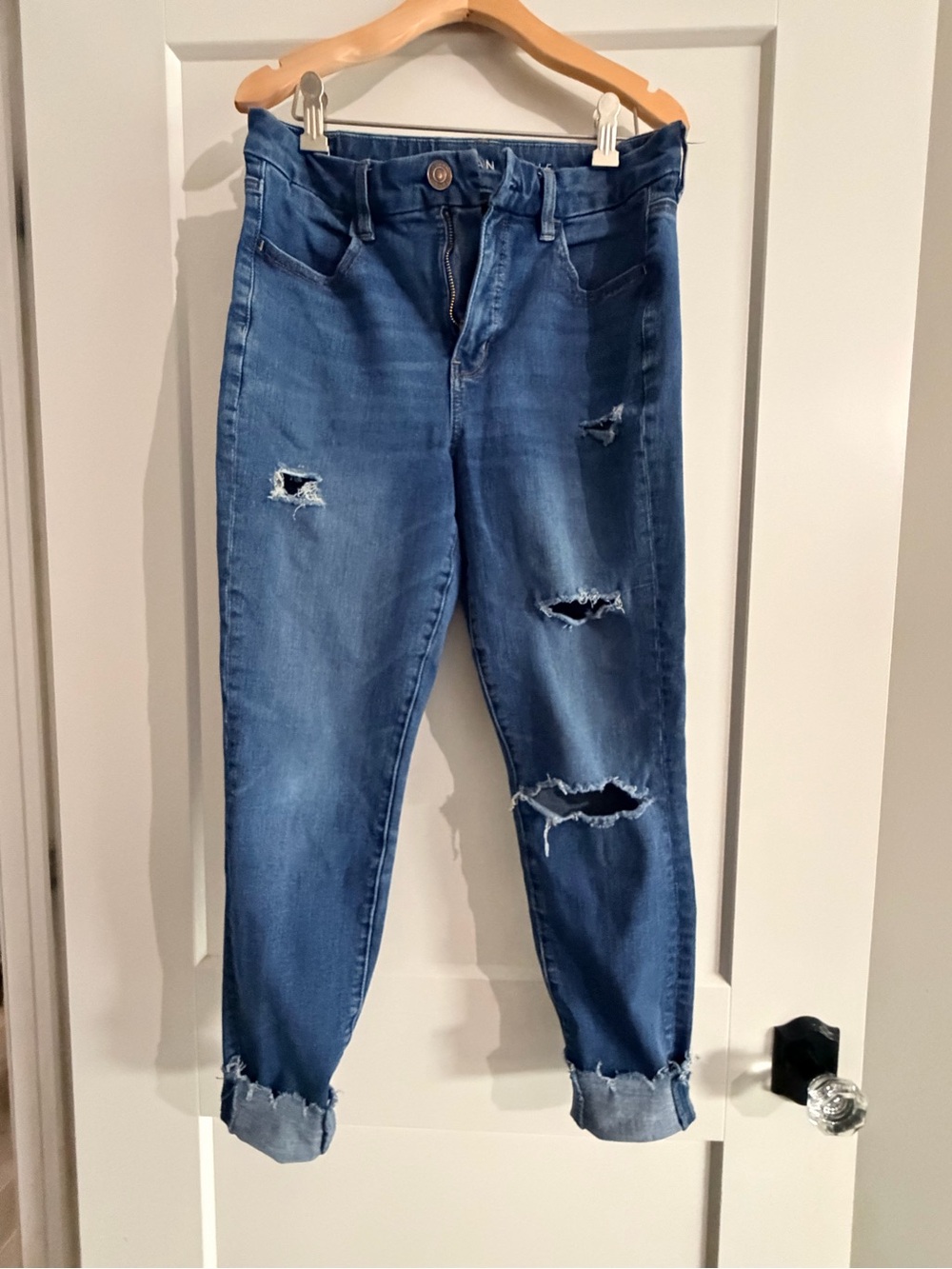 American Eagle Outfitters Distressed Blue Jeggings